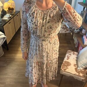 Elegant Floral Long Sleeve Dress